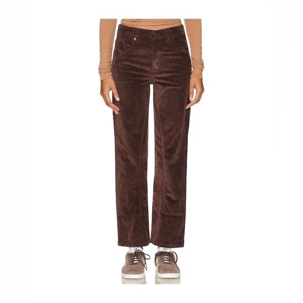 Free People Chocolate Risk Taker Corduroy Straight Leg Pants Size 29